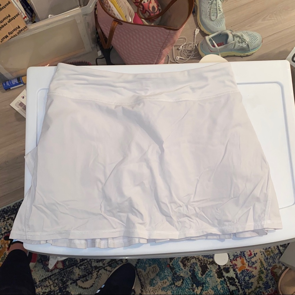 white lululemon tennis skirt!